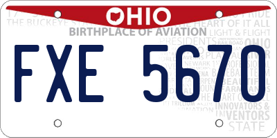 OH license plate FXE5670