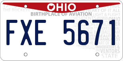 OH license plate FXE5671
