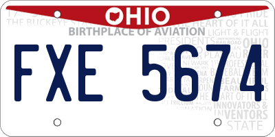 OH license plate FXE5674