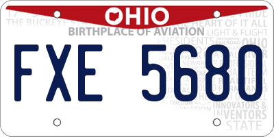 OH license plate FXE5680