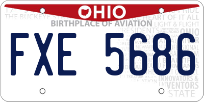 OH license plate FXE5686