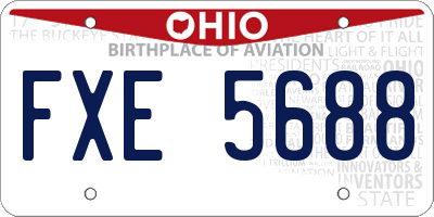 OH license plate FXE5688