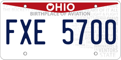 OH license plate FXE5700