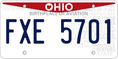 OH license plate FXE5701