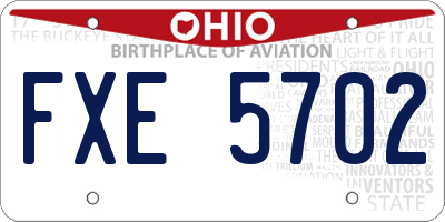 OH license plate FXE5702