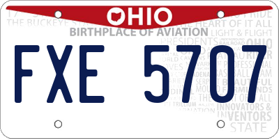 OH license plate FXE5707