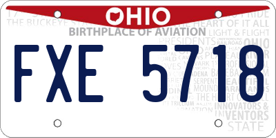 OH license plate FXE5718