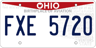 OH license plate FXE5720