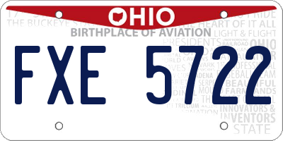 OH license plate FXE5722