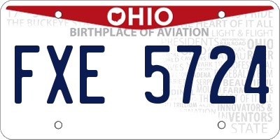 OH license plate FXE5724