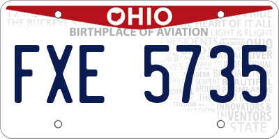 OH license plate FXE5735