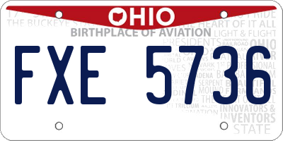 OH license plate FXE5736