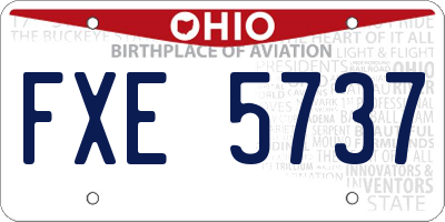 OH license plate FXE5737