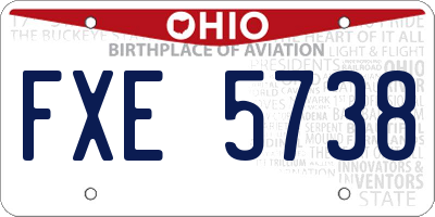 OH license plate FXE5738