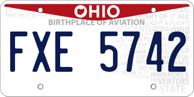 OH license plate FXE5742