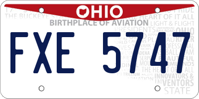 OH license plate FXE5747