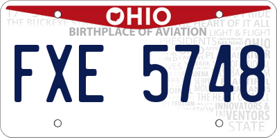 OH license plate FXE5748