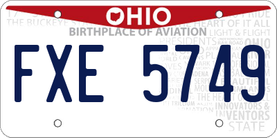 OH license plate FXE5749