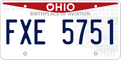 OH license plate FXE5751