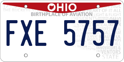 OH license plate FXE5757