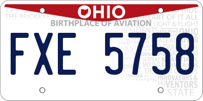 OH license plate FXE5758