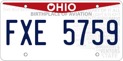 OH license plate FXE5759