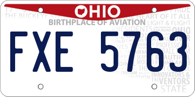 OH license plate FXE5763