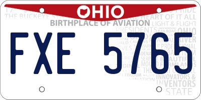 OH license plate FXE5765