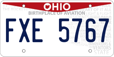 OH license plate FXE5767