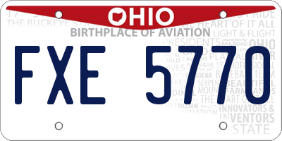 OH license plate FXE5770