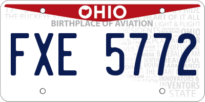 OH license plate FXE5772