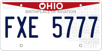 OH license plate FXE5777