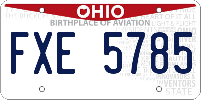 OH license plate FXE5785