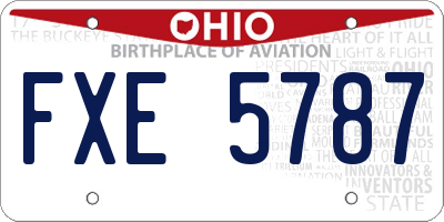 OH license plate FXE5787