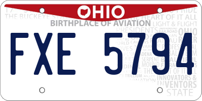 OH license plate FXE5794