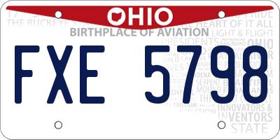 OH license plate FXE5798