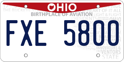 OH license plate FXE5800