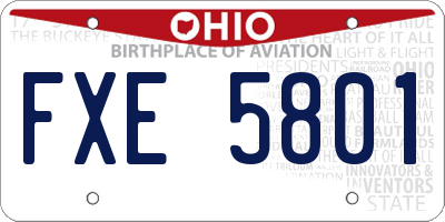 OH license plate FXE5801