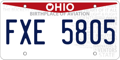 OH license plate FXE5805
