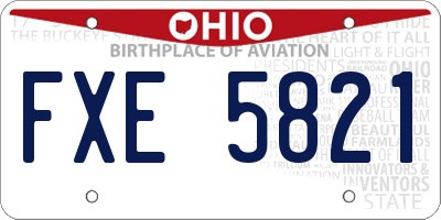 OH license plate FXE5821
