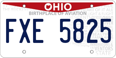 OH license plate FXE5825