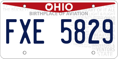 OH license plate FXE5829