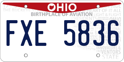 OH license plate FXE5836
