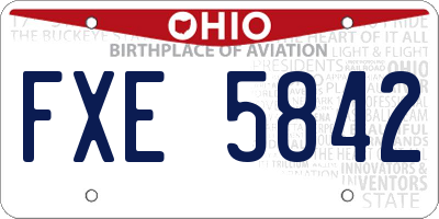 OH license plate FXE5842