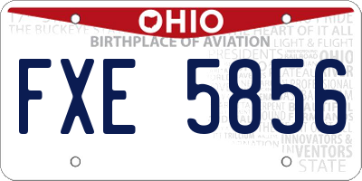 OH license plate FXE5856