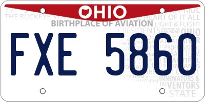 OH license plate FXE5860