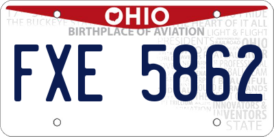 OH license plate FXE5862