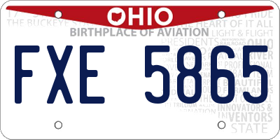 OH license plate FXE5865