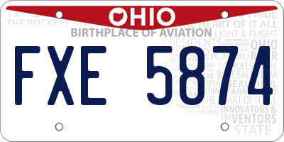 OH license plate FXE5874