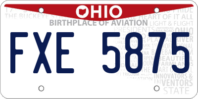 OH license plate FXE5875